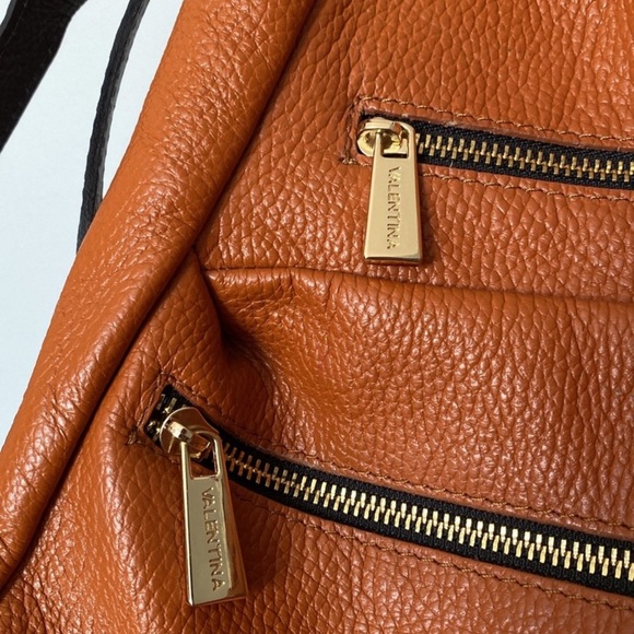 Valentina Tradizione Italiana Convertible Orange Bag/Backpack - Picture 5 of 12